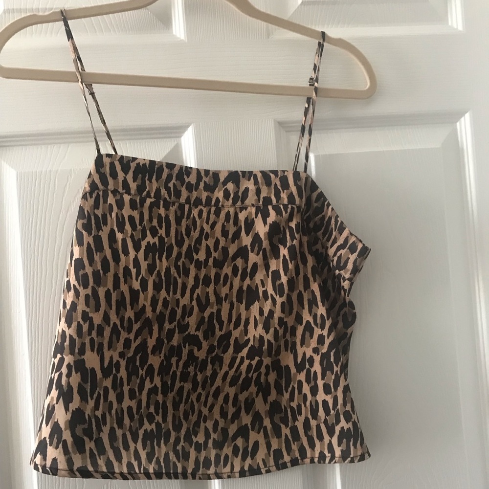 Urban Outfitters Silky Leopard Crop Top